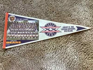 VINTAGE 1985 Chicago Bears NFC Champs Super Bowl XX 1986 Felt Pennant-NFL OLP - Picture 1 of 3