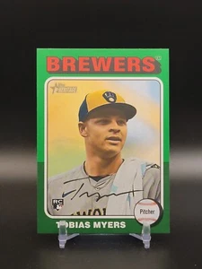 2024 Topps Heritage High Number #720 Tobias Myers Green Border SP Brewers - Picture 1 of 2