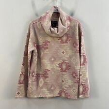 Burton Womens Medium SweatShirt Top Tunic Cowl Pink Kit Pullover Tribal Pockets
