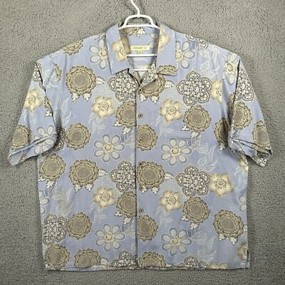Joseph & Feiss Mens Shirt 100% Silk Button Up Hawaiian Floral 3XLT 3XL Tall - Image 1 of 4