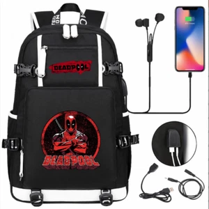 Deadpool & Wolverine USB Backpack KidsTeens Schoolbag Travel outdoor Bags - Picture 1 of 24