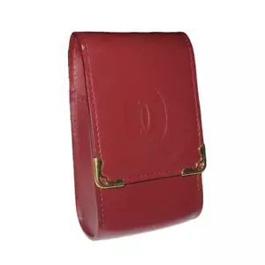 CARTIER PARIS BORDEAUX ROTES KALBSLEDER SCHLÜSSEL ZIGARETTENETUI HANDTASCHE - Bild 1 von 16