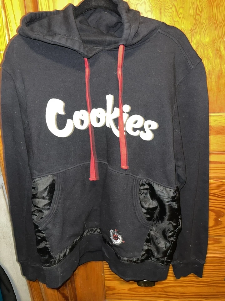 Sudadera con Capucha Cookies Para Hombre Pullover Grande Manga Larga Logo Negro Polar Foto 1 de 4