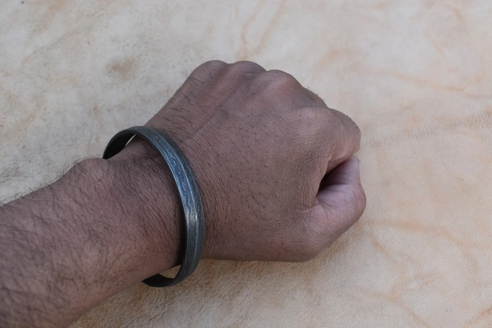 Pulsera Damasco Forjada a Mano Pulseras Damasco Hombres Mujeres Brazalete Pulsera Foto 1 de 4