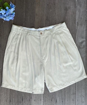 Pantalones cortos de golf Pussers 100 % seda plisados beige talla 38 para hombre Foto 1 de 4