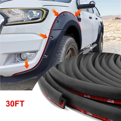 Guardabarros de goma de 30 pies para camioneta Toyota para guardabarros borde acampanado sellado y moldura de junta Foto 1 de 4