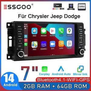 DAB+ Autoradio Android14 2+64G Carplay GPS RDS BT Kam Für Jeep DODGE Chrysler FM - Bild 1 von 13