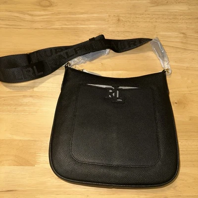 Lauren Ralph Lauren Black Leather Cross Body Handbag W/ Dust Bag BNWT rrp £329 - Image 1 of 4