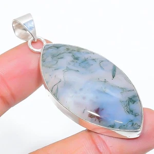 Pendant Black Onyx Gemstone Handmade 925 Sterling Silver Jewelry 2.29" T728 - Picture 1 of 2