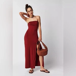 Free People Hayley Abito Midi Russet Acorn Donna Taglia S Nuovo con etichette - Foto 1 di 12