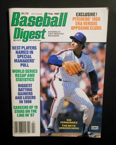 February 1987 Baseball Digest Sid Fernandez New York Mets Cover No Label - Picture 1 of 1