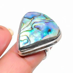 Abalone Shell Pear Shape Gemstone Handmade Adjustable Gift Jewelry Ring PG 1137 - Picture 1 of 5