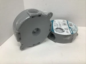2 Bell Hubbell 4" Round Weatherproof Outlet Box White Five 1/2"Or 3/4” Holes New - Picture 1 of 6