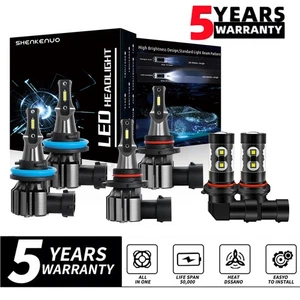 9005 H11 9145 LED Headlight Hi& Low Beam Fog Light Bulbs Super Bright White - Picture 1 of 16