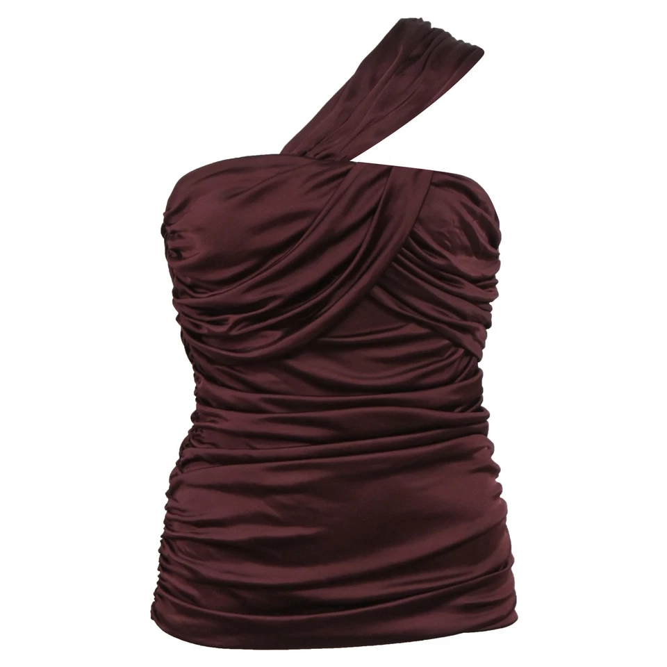 Viktor & Rolf One Shoulder Evening Top In Polyester Women Burgundy Size 38 - Image 1 of 4