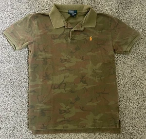 Polo Ralph Lauren Camo Polo Shirt Boys Large 16/8 Green 2000s Embroidered Kids! - Picture 1 of 4