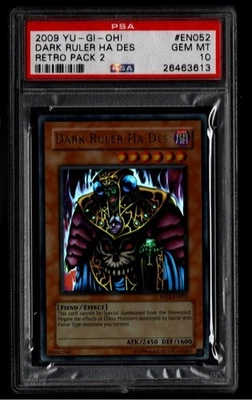 PSA 10 Yugioh Dark Ruler Ha Des RP02-EN052 Ultra Rare Holo GEM MINT  - Image 1 of 2