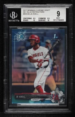 2017 Bowman Draft Chrome Sky Blue Refractor /399 Jo Adell #BDC-95 BGS 9 MINT - Image 1 of 2