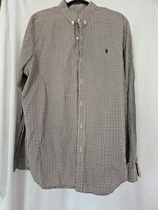 Polo Ralph Lauren Shirt Men’s Large 18 Pink Striped Slim Fit Long Sleeve Cotton - Picture 1 of 7