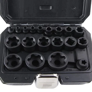 19pc EP Socket Set - 1/2", "3/8", "1/4" Drive External Torx Plus & Female E-T... - Picture 1 of 7