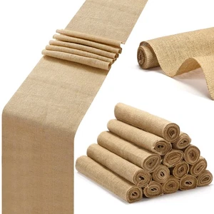 15 Stück Sackleinen Tischläufer Großpackung 12 x 71 Zoll Rustikal Jute Tischläufer Khaki... - Bild 1 von 7