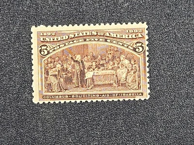 1892 U.S. 5 cent Columbian - Scott# 234 - MINT, hinged    stk#IZ1 - Image 1 of 4