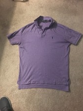 Polo Ralph Lauren Mens Shirt sz Medium Purple Soft Cotton Green Pony