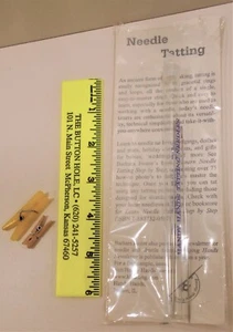 Needle Tatting Set Includes Two needles - One Marked size #3-0, Ruler a Clips - Picture 1 of 1