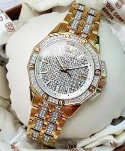 Bulova Octava Crystal Dual Tone Pave Crystal Women's Watch 98L302 - Picture 1 of 7