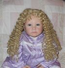 Global AERIELLE Doll Wig 13/14 LT BLONDE Long Kinky Hair/NO Bangs 3/4 Cap USED