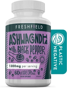 Ashwagandha with Black Pepper. Vegan Friendly Supplement for Adrenal Fatigue Sup - Picture 1 of 12