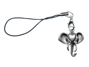 Elefante Testa Ciondolo Cellulare Zootier Gioiello Argento Bambini - Zdjęcie 1 z 5
