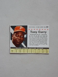 1961 Post Baseball Trading Card # 120_Tony Curry_Philadelphia Pillies_Outfielder - Picture 1 of 2