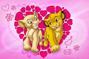 The Lion King Valentine Iron On Transfer For T-Shirt & Light Color Fabrics #2 - Afbeelding 1 van 4