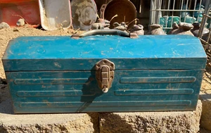 Cassetta degli attrezzi vintage Union 3119 pietra tombale verde acqua con vassoio 965A - Foto 1 di 7