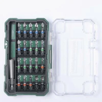 21 Piece Impact Drive Bit Set Phillips, Square, Star, Slotted & Magnetic Holder - Image 1 of 2