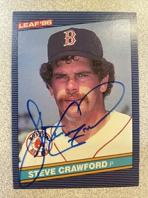 1986 Leaf Steve Crawford Autographed Card #193 Boston Red Sox A-207 - Image 1 of 2