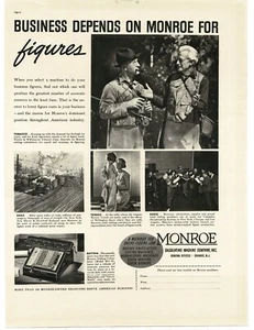 1938 Monroe Calculating Adding Machines model MA-6 Fly Fishermen Vintage Ad - Picture 1 of 1