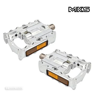 NEW MKS FD-7 Alloy Folding Urban Platform Bicycle Pedals : 9/16" SILVER - Image 1 of 4