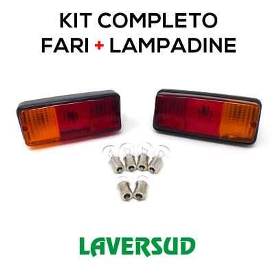 Coppia Fari Fanali Posteriori Trattore Carrello Rimorchio + Lampadine *20179/2*