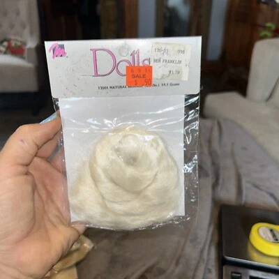 Vintage 1993 Mangelsen's Natural White Mohair .5 oz Doll Hair Santa Beards NOS