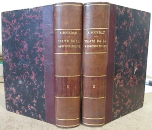 DROIT SOURDAT TRAITE GENERAL DE LA RESPONSABILITE 1876 COMPLET 2 VOLUMES RELIES - Imagen 1 de 5