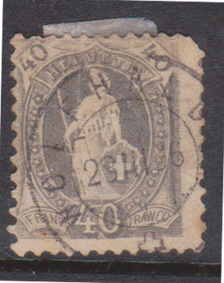(F189-42) 1882 Suiza 40c sello gris (AQ)  Foto 1 de 1