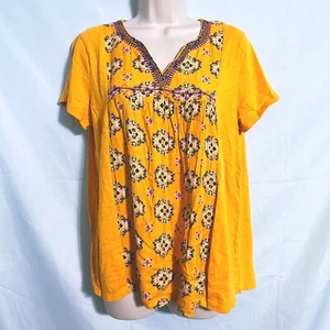 St John's Bay Cute Mustard Yellow Top Size L - Picture 1 of 3