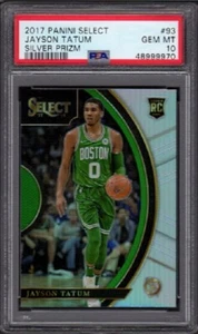 2017-18 Jayson Tatum Panini Select baloncesto radiocontrol #93 plata Prizm grado PSA 10 - Imagen 1 de 2