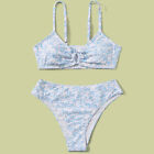 Oddler Girl 2 Piece Swimsuit Sport Floral Prints High Waist Bikini Set Swimwear
