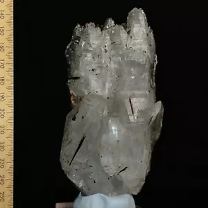 Black Tourmaline crystal needles in Quartz cluster mineral specimen 0.42kg - Bild 1 von 8