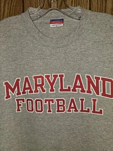 University Of Maryland Older Style Champion Large Mens Gray Graphic Logo Tshirt - Picture 1 of 14