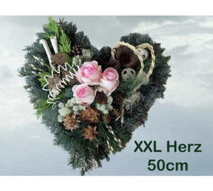 T15.50. Grabschmuck Gesteck Herz Totensonntag Gedenken Grabgesteck Allerheiligen - Bild 1 von 3