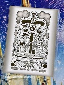 Postal Jason Ratner 2022 Parques Disney Steamboat Willie 5x7 - Imagen 1 de 1
